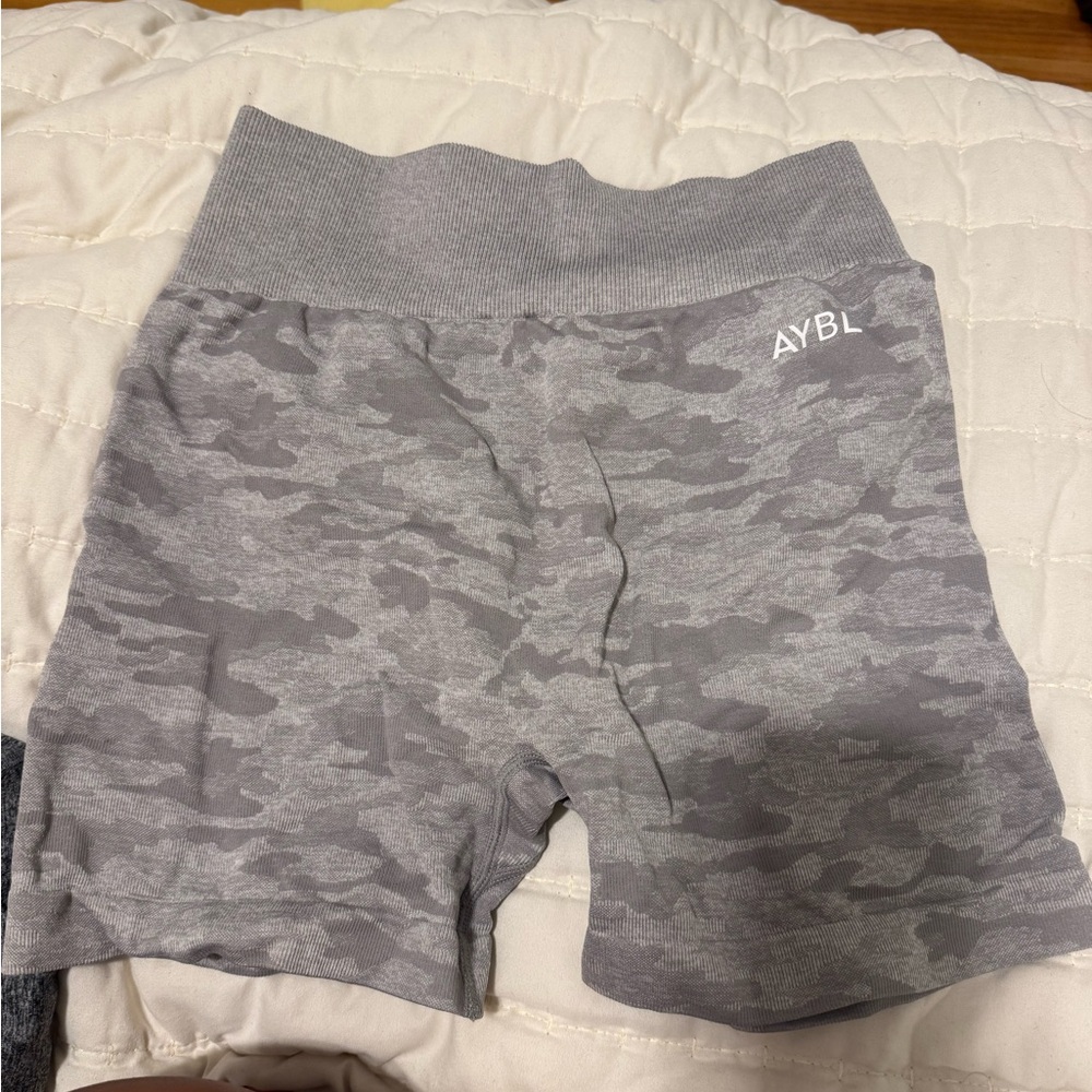 AYBL Gray camo biker shorts